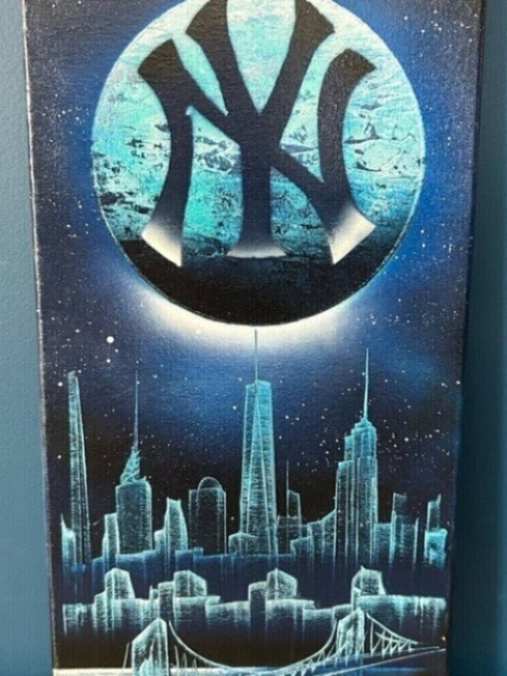 New York Blue Skyline Wall Art